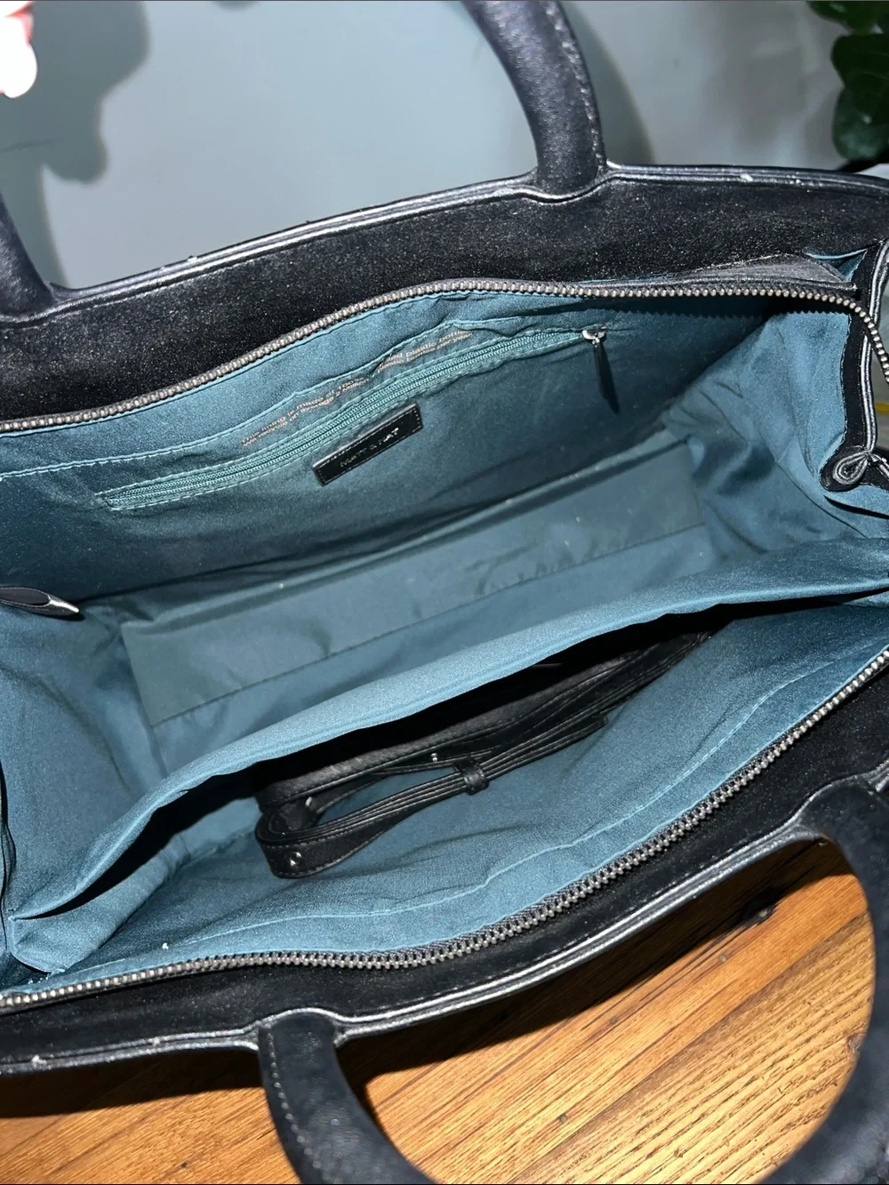 Matt & Nat Black Vegan Leather Briefcase with Top Handles